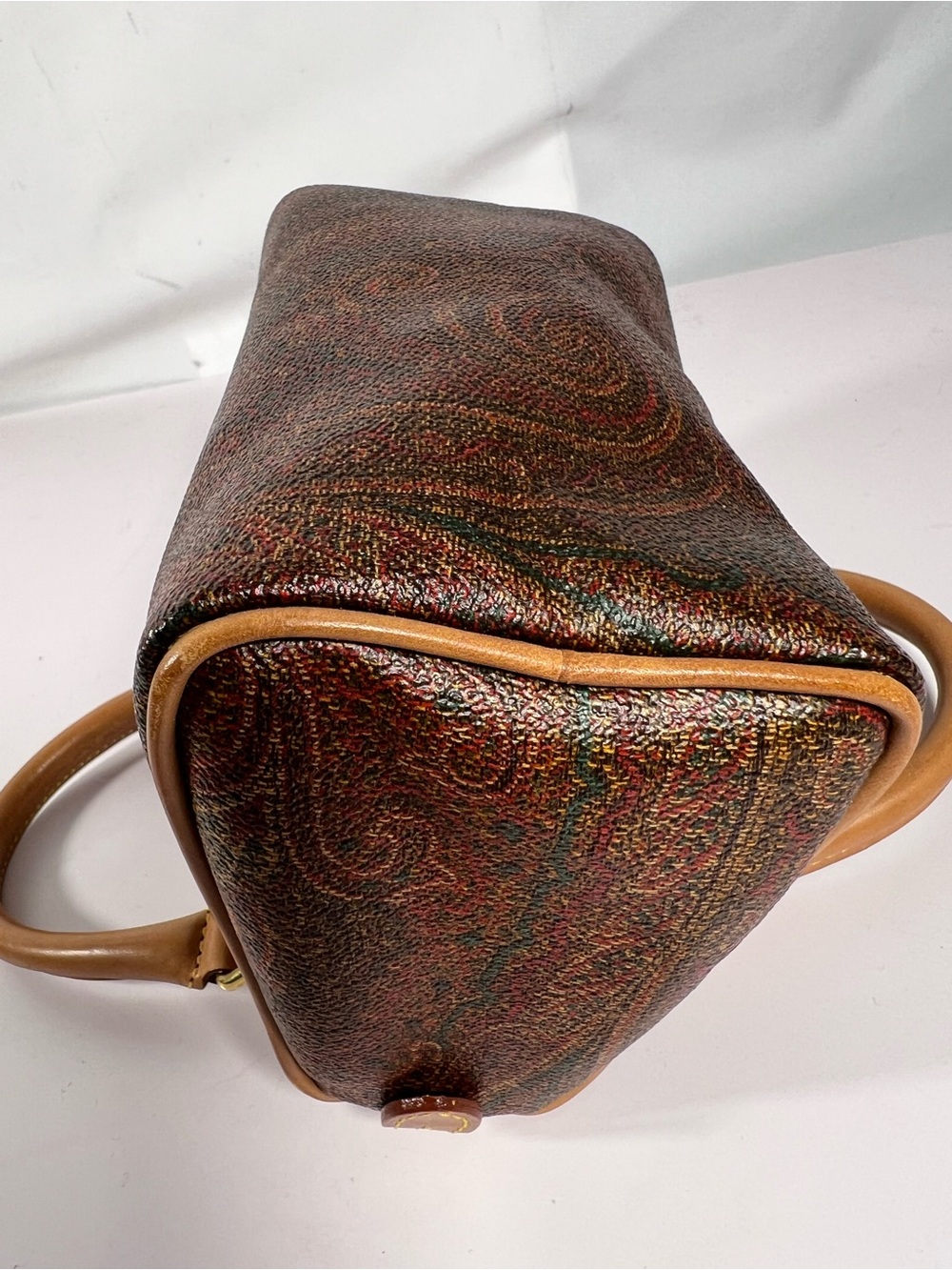 3086: Vintage Etro Paisley Mini Barrel Bag Italy 1996 Rare - Picture 9 of 16